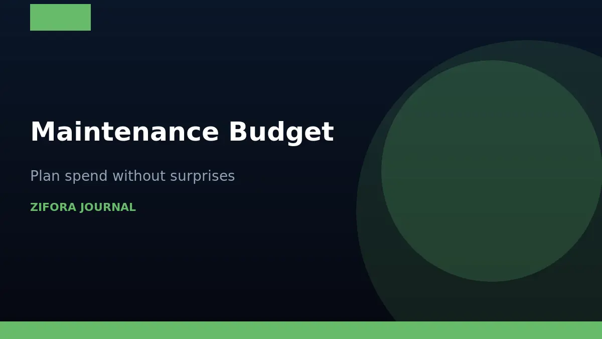 Home maintenance budget planning guide
